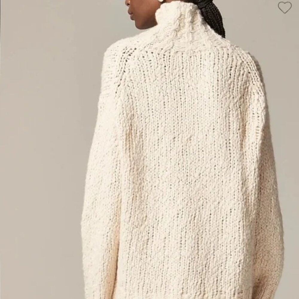 NWOT J. Crew Oversized turtleneck sweater in textured yarn, XS-S - Picture 3 of 3